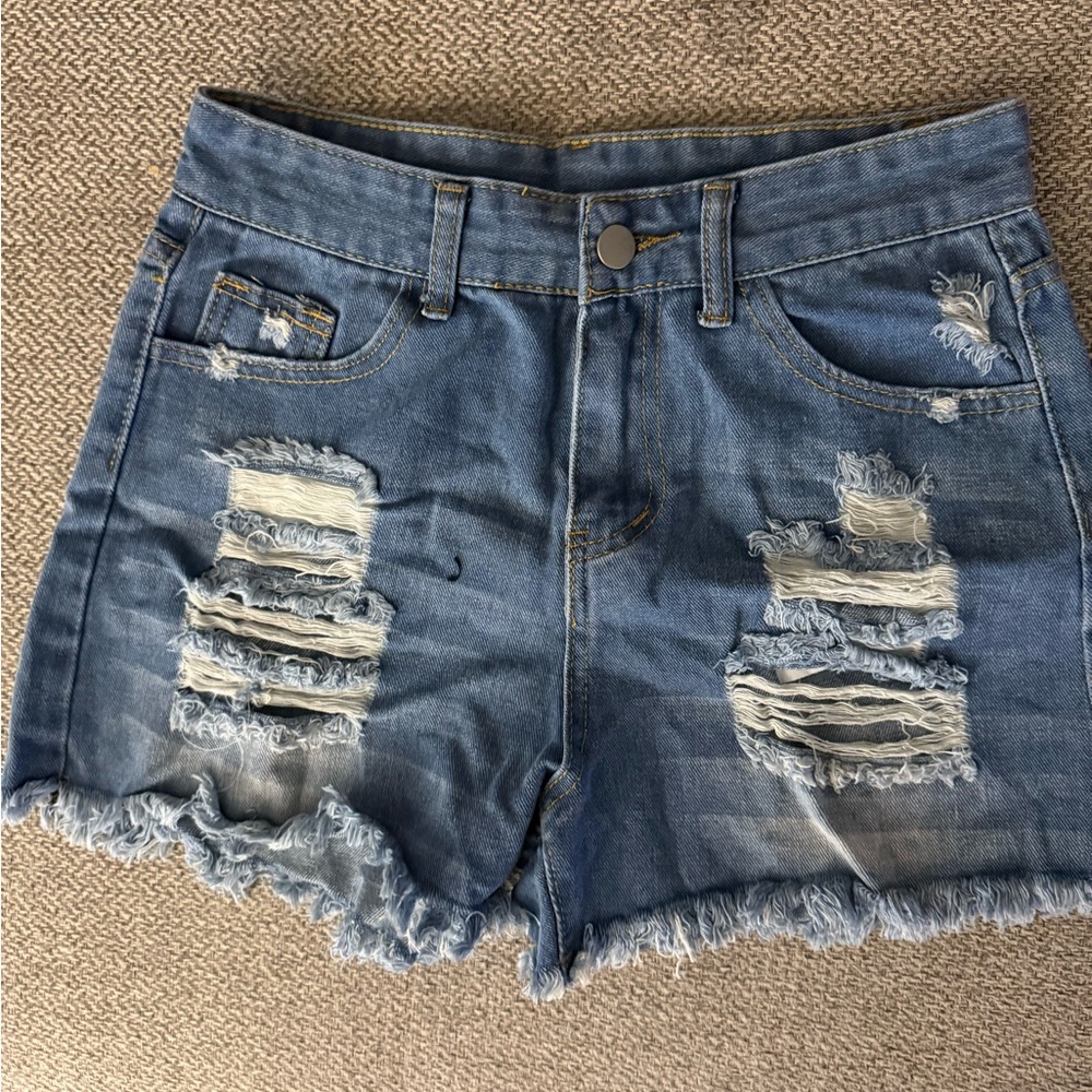 Distressed Denim Shorts